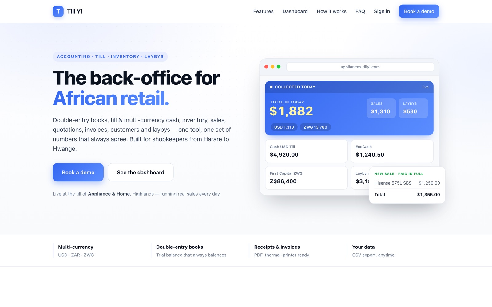 Till Yi — retail back-office with double-entry accounting